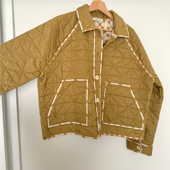 Madewell Quilted Cropped Raglan Shirt Jacket - Picture 2 of 7